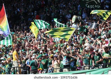 The Timbers Army At Providence Park In Portland Oregon USA May 13,2018.