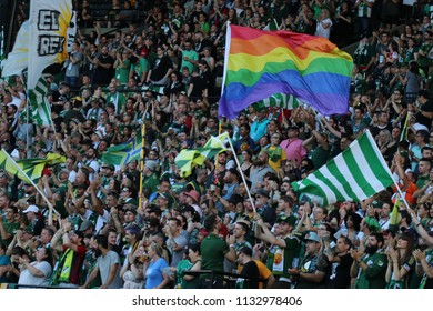 The Timbers Army At Providence Park In Portland Oregon USA July 6,2018.