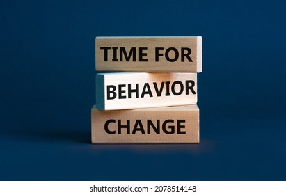 Time For Behavior Change Symbol. Concept Words 'Time For Behavior Change' On Wooden Blocks. Beautiful Grey Background. Business And Time To Behavior Change Concept. Copy Space.