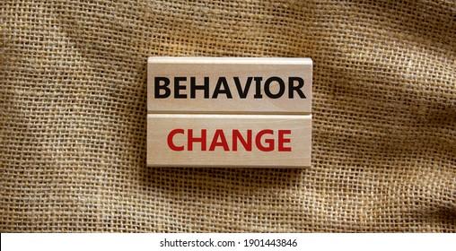 Time To Behavior Change Symbol. Wooden Blocks With Words 'behavior Change'. Beautiful Canvas Background. Copy Space. Business, Psychology And Behavior Change Concept.