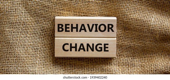 Time To Behavior Change Symbol. Wooden Blocks With Words 'behavior Change'. Beautiful Canvas Background. Copy Space. Business, Psychology And Behavior Change Concept.