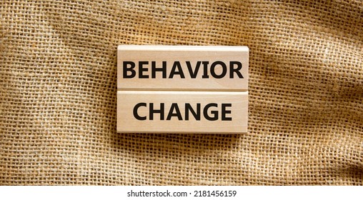 Time To Behavior Change Symbol. Wooden Blocks With Words 'behavior Change'. Beautiful Canvas Background. Copy Space. Business, Psychology And Behavior Change Concept.