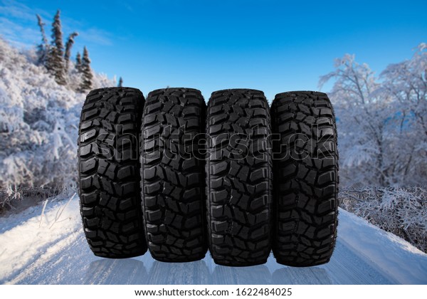 Time to change\
tires on winter tires\
concept