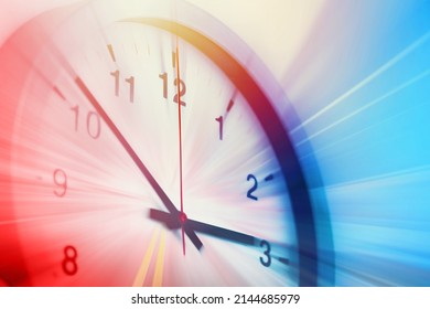 Time clock blur moving quick fast speed for express business hour urgent working hours concept. - Shutterstock ID 2144685979