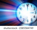 Time clock moving quick fast speed for express business hour urgent working hours concept.