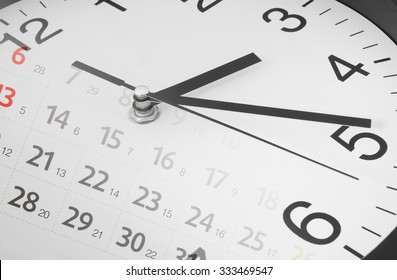 Time Concept With Clock And Calendar