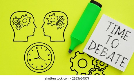 Time to debate is shown using a text