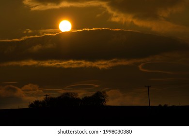 Time Lapse Sunset With Clouds Over The Countryside