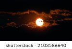 Time Lapse Time-lapse Timelapse Of Full Moon Moonrise In Evening Clouds Cloudscape.