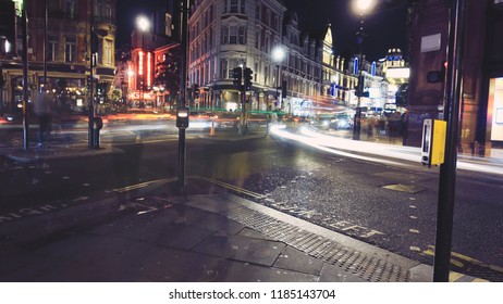 Time Lapse Traffic Night Life In London