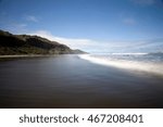 Time lapse view of waves on beach
