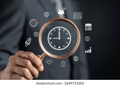 Time management, business productivity, schedule planning, workflow strategy, deadline tracking, efficiency, performance, growth, success, digital calendar, business goal, timeline control system.