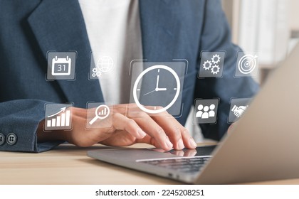 Time management concept. Work planning increases efficiency and reduces work time. - Shutterstock ID 2245208251