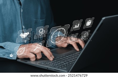Time management concept. Work planning increases efficiency and reduced work time. Work management for business