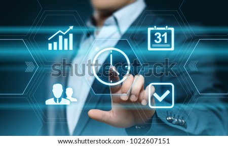 time management project efficiency strategy goals business technology internet concept.