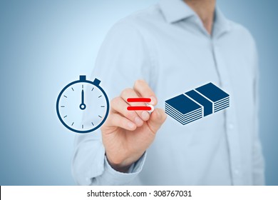 Time is money concept. Businessman draw simple image illustrating time is money concept.
 - Powered by Shutterstock