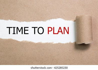 time to plan message written under torn paper