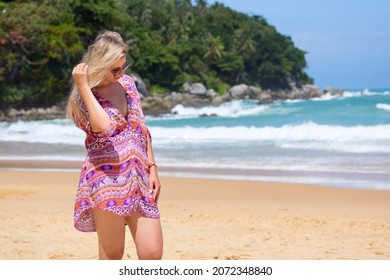 russian woman tourist beach