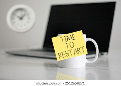 Time to Restart is shown using a text and photo of clock