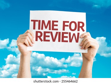 Time for Review card with sky background
