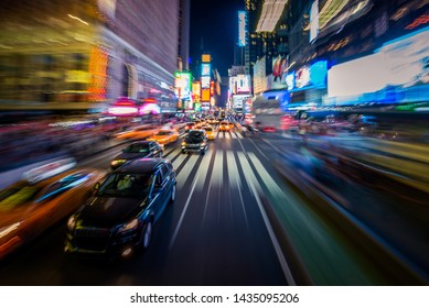 Time Square at night in motion - New York in movement.  - Shutterstock ID 1435095206