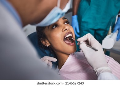 Its Time To Start Smiling Again. Shot Of A Young Woman Having Dental Work Done On Her Teeth.