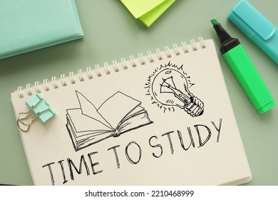 Time To Study is shown using a text