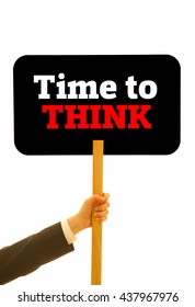 TIME TO THINK message written on a small blackboard.