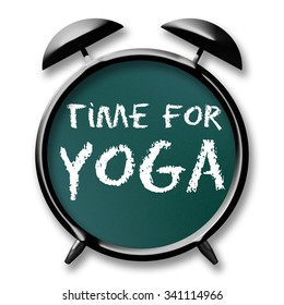 Time Yoga Note Text On Chalkboard Signs Symbols Stock Image