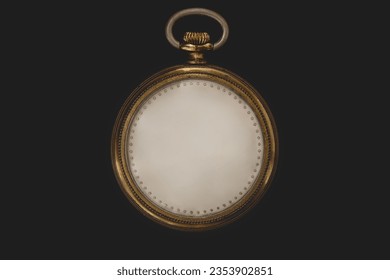 Timeless concept. Antique clock without numbers and hands, isolated on black background. Photomanipulation. - Powered by Shutterstock