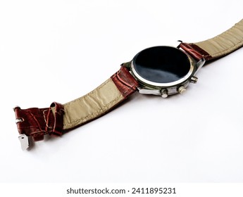 Timepiece wrist watch with leather strap band, timewatch dresswatch fashionwatch symbol of style fashion and elegance montre-bracelet, relojde pulsera, relogio pulso, gharee photo 