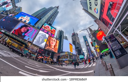 Times Square, Manhattan, New York, United States. 1.17.2021