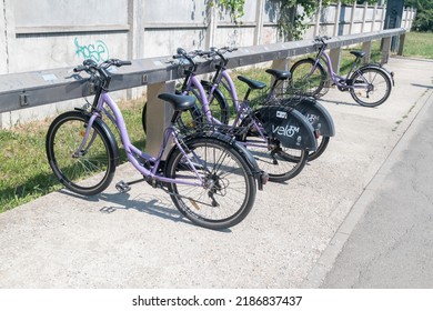 Timisoara, Romania - June 8, 2022: Velo TM Bike Sharing Station.