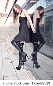 ladies in thigh high leather boots