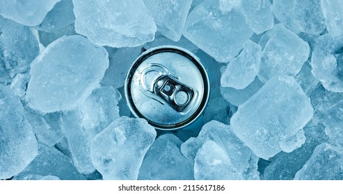 Tin Can In Ice As Background Texture