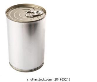 Tin Can Over White Background