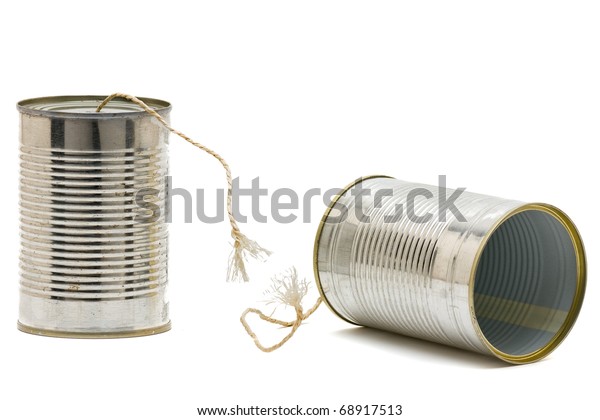 Tin Can Phone Broken String Communication Stock Photo (Edit Now) 68917513