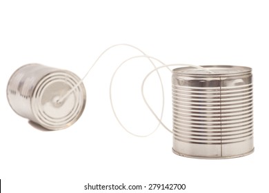 tin can phone.communication concept