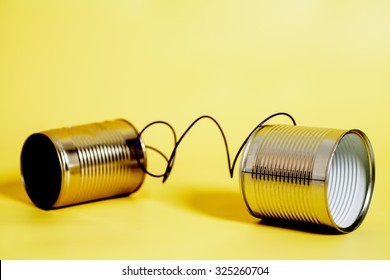 tin can phone.communication concept.