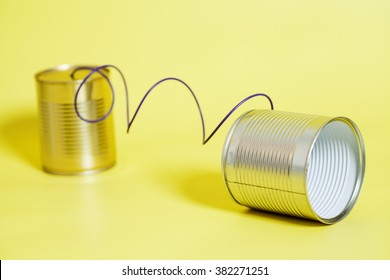 Tin Can Phone.communication Concept.