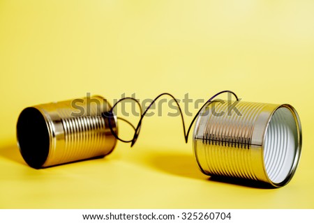 tin can phone.communication concept.