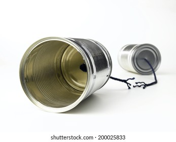 Tin Can Telephone With A Broken Phone Line