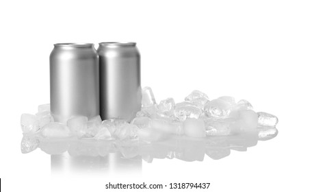 Tin Cans Ice Cubes On White Stock Photo 1318794437 | Shutterstock
