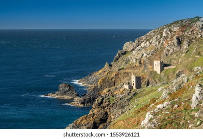 Tin and Copper mine at  Botallack in Cornwall England. Film location for TV period drama Poldark. Botallack village lies between the town of St Just in Penwith and the village of Pendeen