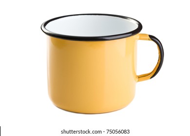 Tin Cup On White Background