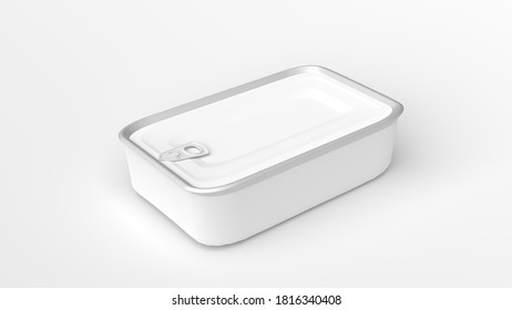 Tin Fish Can With Opener. Food Mock Up Template. Fish Can Mockup.