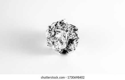 A Tin Foil Ball Isolated