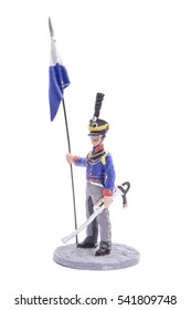 Tin Soldier Squaddie Brandenburg Lancers Prussian Army,1812-1813 Isolated On White