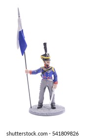 Tin Soldier Squaddie Brandenburg Lancers Prussian Army,1812-1813 Isolated On White