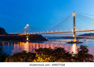 Ting Kau Bridge At Night